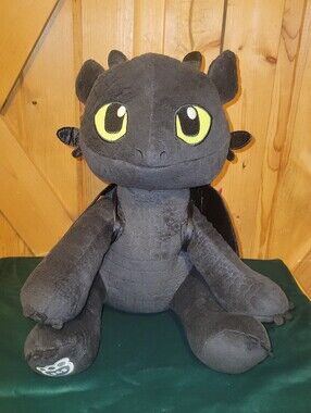 How To Train Your Dragon "Toothless" Black Dragon Plush Toy Wings Build A Bear